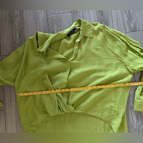 Rachel Roy|Faux wrap Drapey long sleeve blouse,high low style••• - Picture 10 of 12